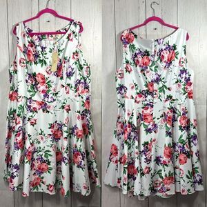 Grace Karin Floral Sleeveless Fit & Flare Dress Cottagecore Spring Wedding Guest